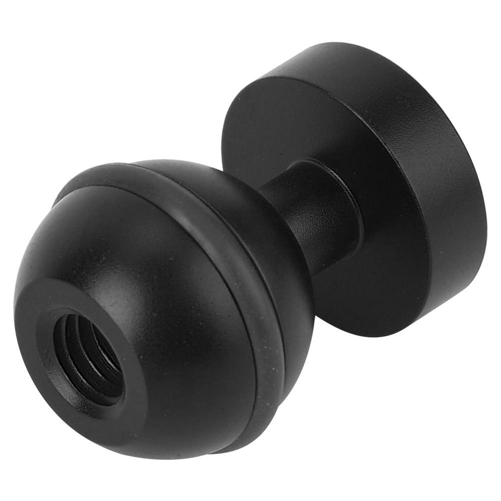 Ball Head Base Mount, Metal Ball Head Base Mount Diving Light Bracket Action Camera Ball Head Base Hot Shoe Mount Hot Shoe Mount 1/4 Screw Hole (Black)