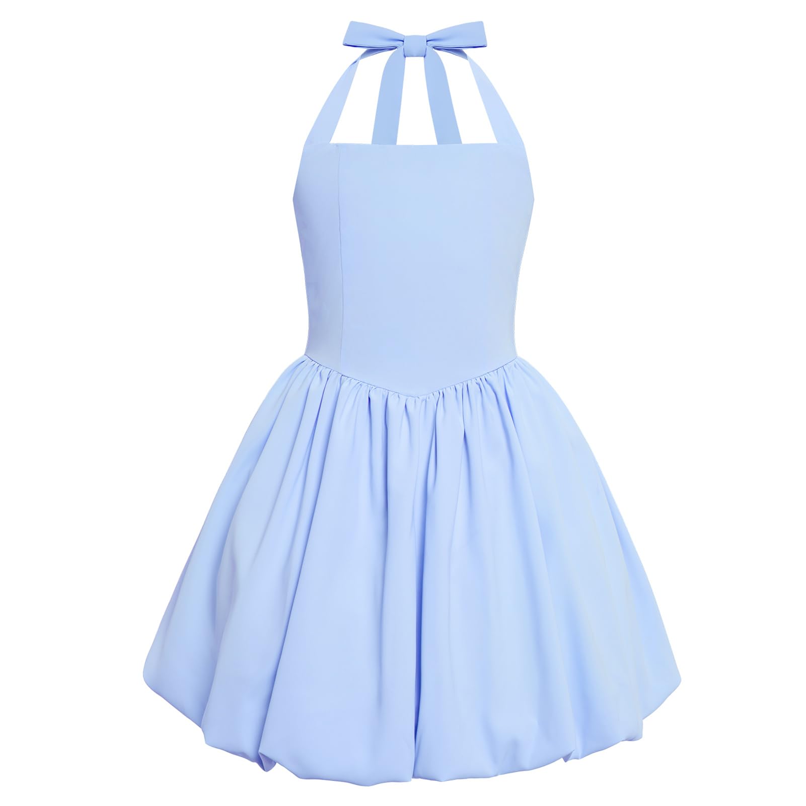 Odizli Vestido corto de verano para niñas y niñas, sin mangas, cuello halter, línea A, vestido de verano