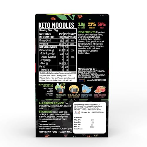 Image of Ketolab Keto Noodles Spaghetti, 300 Gms x Pack of 2, 3.8g Net Carb & 11g High Protein /Serving, Identical to Regular Noodles, Ultra Low Carb, Pre-Biotic High Fibre, For Keto Diet and Weight Loss