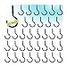 Metal Cup Hook, Pack of 36, Black, Premium Steel Screw Hooks, Command Outdoor Light Clips, Christmas Light Hooks
