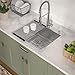 Talllor 25 Inch Drop in Kitchen Sink - 16 Gauge Stainless Steel Topmount Kitchen Sink Single Bowl Handmade Deep Over Counter Sinks Basin Round Corner, 25