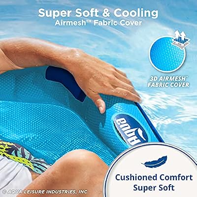 Aqua Deluxe Supreme Hex Pool Chair Lounge and Aqua Zero Gravity Inflatable Pool Chair Float Bundle, Blue