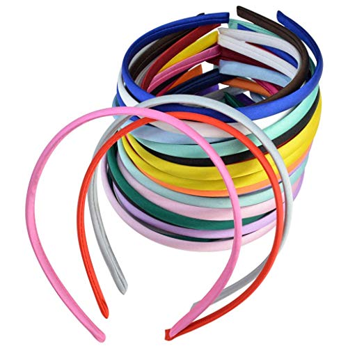 Lomsarsh 40PCS Satin Bandeaux Cheveux Femme Fille, Enfant bandeau Serre-tête Couvert Enfant Fille Bandeaux Headband Accessoires Cheveux pour Fête Décoration Maquillage Cover