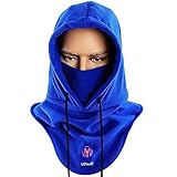 Máscara pasamontañas de polar, de cara completa, para invierno y deportes al aire libre, resistente al viento, con capucha, hombre, color azul, tamaño talla única