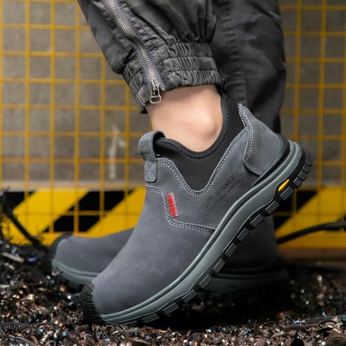 Image of Nutropa Welding Work Boots for Men Composite Toe Safety Boots Non Slip Steel Toe Work Shoes Lightweight Construction Welder Boots