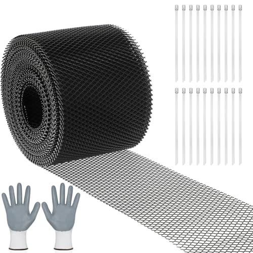 Tandefio 5 Inch X 100 Feet Gutter Guard Aluminum Mesh Roll Black