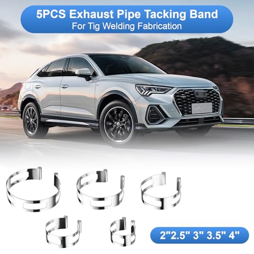 Image of 5Piece Stainless Steel Exhaust Pipe Clamps, Universal, for Welding and Exhaust Repairs (2 inch 2.5 inch 3 inch 3.5 inch 4 inch)