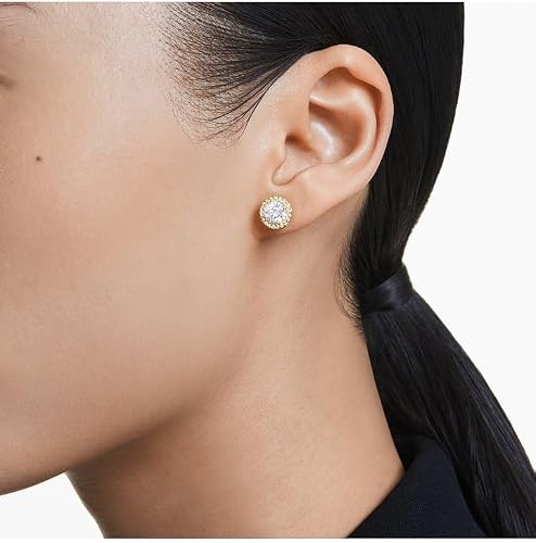 Swarovski Clous d'oreilles Una Angelic, Taille ronde, Ton doré, Placage de ton or - 5