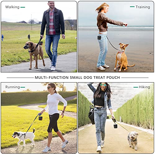 AEMIAO Hunde Leckerlitasche Klein mit Magnetverschluss, Kleiner Snackbeutel Hund Futterbeutel Hundetraining Kleine Leckerlibeutel für Hunde mit Karabiner