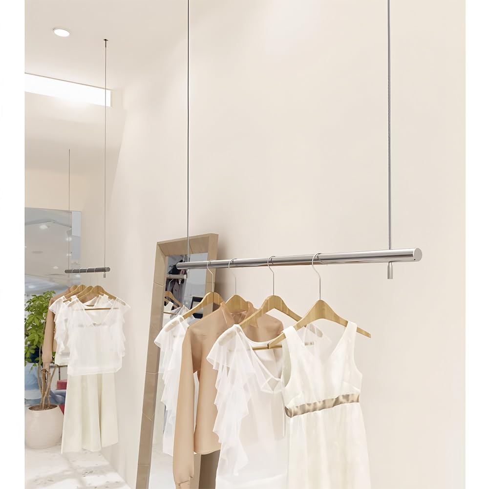 Appendiabiti da soffitto in acciaio inox altezza regolabile