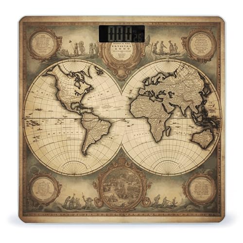 Báscula Digital con Mapa Mundial y Pantalla LCD Retroiluminada miniatura 1