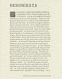 Motivational Desiderata Poem by Max Ehrmann (Parchment G, 11 x 14)
