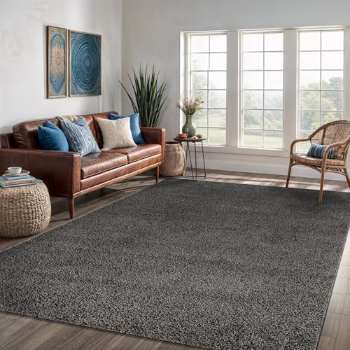 Tapete decorativo gris oscuro 8x10 lavable y antideslizante miniatura 3