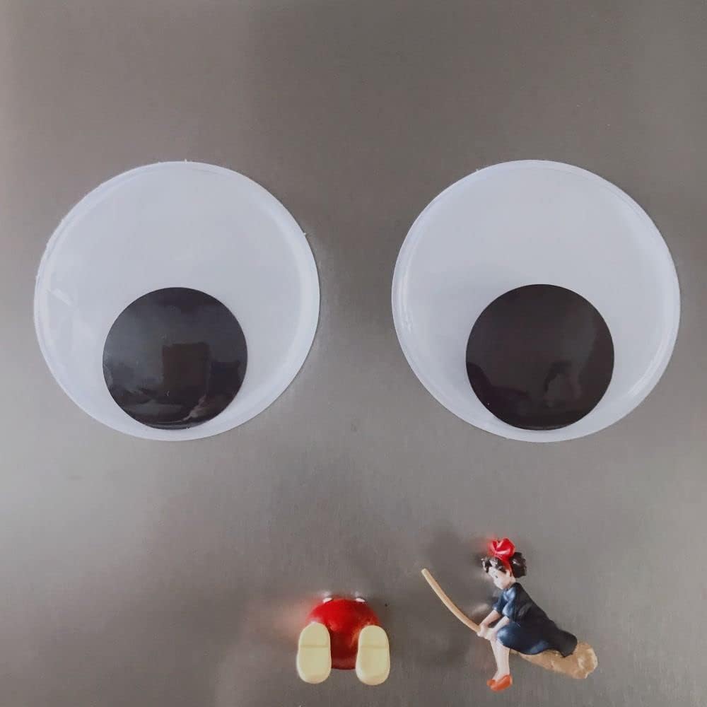 5 Pair Wiggle Eyes Fridge Stickers 3D Eyeball Decal Sticker Movable Dolls Eyeball Self Adhesive for Dolls Scrapbook Refrigerator Door Cabinet(5/8/10/12/15cm)