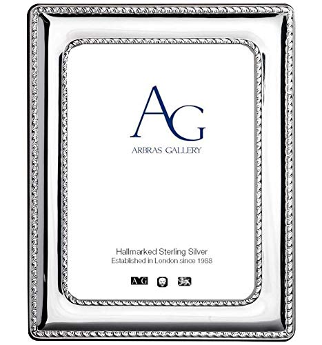 Arbras Gallery Ag - Marco De Diseño De Cuerda De Plata De Ley Con Respaldo De Madera Para Adaptarse A Una Foto De 9 Cm X 6 Cm.