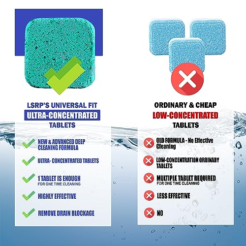 Image of LSRP?S Universal Fit Ultra-Concentrated Descaler For Washing Machine Front Load Washing Machine Cleaner Tablet For Top Load Deep Cleaning Tub /Drum Scaler Remover Descaling Dishwasher Tablets ? 6 pcs