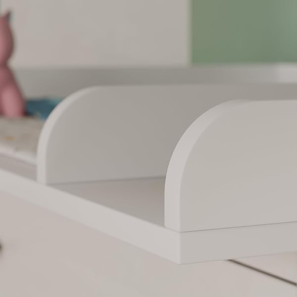 regalik Plan à langer avec séparation pour IKEA HEMNES, rehausse de commode à langer avec compartiment de séparation, profondeur 50 cm, pour table à langer ou commode à langer, blanc, 108 × 78 cm - 5