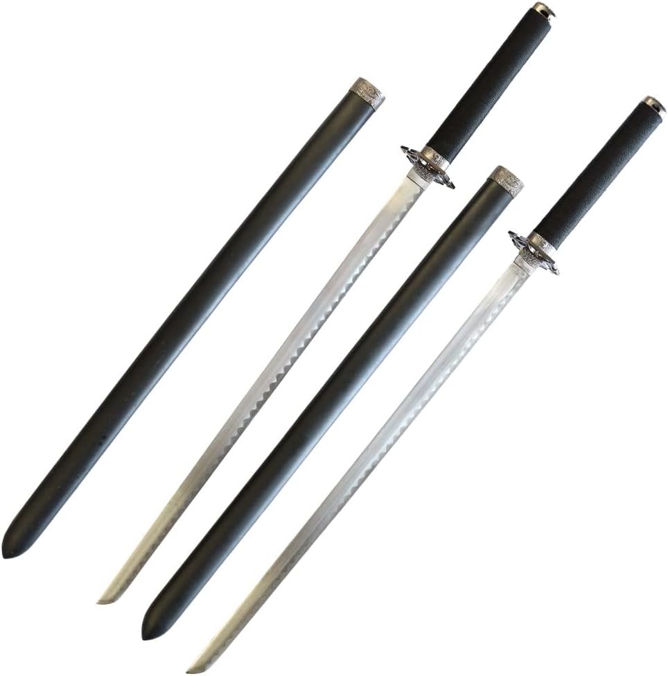 TheBoneEdge 35" Wood Handle Damascus Blade Sword with Genuine Leather Sheath