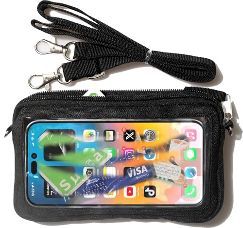 DQL Lightweight Cross Body Phone Case Holder for Women -Crossbody Phone Bag Cell Phone Purse Small Crossbody Bag for Women for Concert Football Games Sports Stadium Events Black