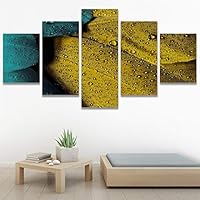 SIGNWIN 5 Panel Canvas Wall Art Modern Art Abstract Contemporary Edgy Mixed Media Multicolor Patterns for Home Decorations Ready to Hang - 60