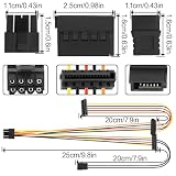 ELFJMZP OptiPlex 3040 5040 7040 MT SATA kabel zasilający Small 8Pin na 3x 15Pin SATA + 6Pin SATA kabel zasilający do dysków twardych/napędów optycznych