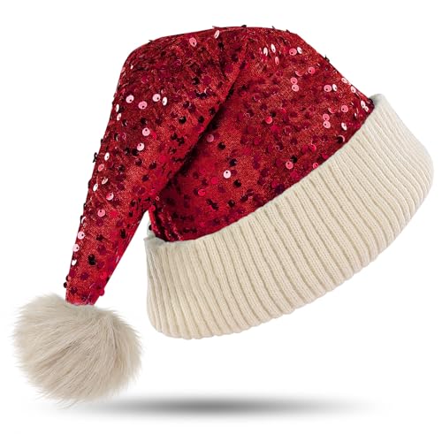 ASENKU Weihnachtsmütze Nikolausmütze Erwachsene Plüsche...