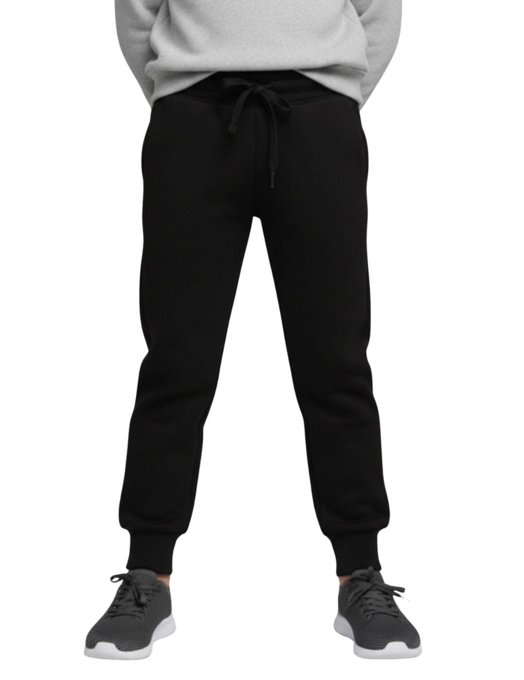 Boys’ Fleece Trackpants | Warm Winter Joggers with Drawstring Waist & Ribbed Cuffs | Soft & Comfortable Lower for Kids-M5636-image-28
