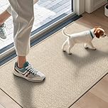 LEKEEPGO Door Mat 43 x 75 cm, Non Slip Door Mat Indoor Entrance, Rubber Backing Indoor Door mats Washable Absorbent Low-Profile Doormat Front Entryway Entry Resist Dirt Inside Door Mats, Khaki