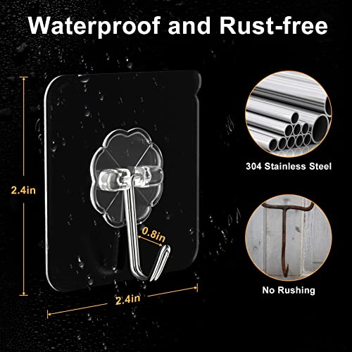 Probebi Adhesive Hooks For Hanging Heavy Duty - 12 Pack Wall Hooks 13Lb(Max), Sticky Hooks Waterproof, Wall Hangers Without Nails, Kitchen Hooks, Bathroom Hooks, Indoor Use For Home & Office #TOP1