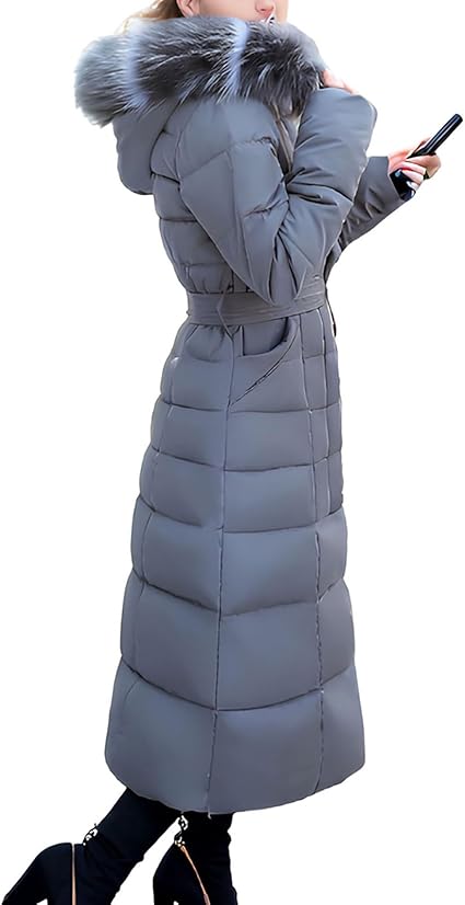 Tuopuda Winterjas voor dames, gewatteerde pufferjas, lichtgewicht, lange donsjas met capuchon, ritssluiting, warme winter parka, zijsplit, winddicht bovenkleding met zakken, Bordeaux, XL Tuopuda Winterjas voor dames, gewatteerde pufferjas, lichtgewicht, lange donsjas met capuchon, ritssluiting, warme winter parka, zijsplit, winddicht bovenkleding met zakken, Bordeaux, XL