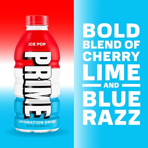 Image of PRIME Hydration Ice Pop & Orange Swirl Sports Drinks with Coconut Water, Electrolyte Enhanced to Replenish Fluids, Zero Added Sugar, B Vitamins, Antioxidants, Natural Flavors, 12 Fl Oz 24 Pack