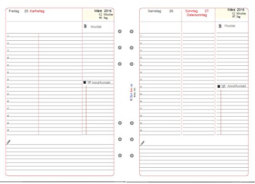 Calendrier 2016 compatible Montblanc Meisterstück, A5,1 Page par jour, version Duo, Edition standard, zeitino 512–1 Calendrier 2016 compatible Montblanc Meisterstück, A5,1 Page par jour, version Duo, Edition standard, zeitino 512–1
