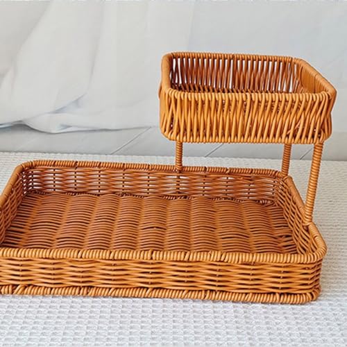 Panier de rangement multicouche en rotin synthétique pour légumes - 4