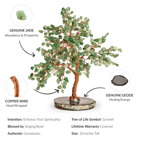 Karma And Luck - Luck & Success - Real Jade Stones Feng Shui Large Tree Of Life To Manifest Your Dreams Hand-Wrapped With Copper Wire Handmade With Love In Bali To Bless Your Home #TOP1