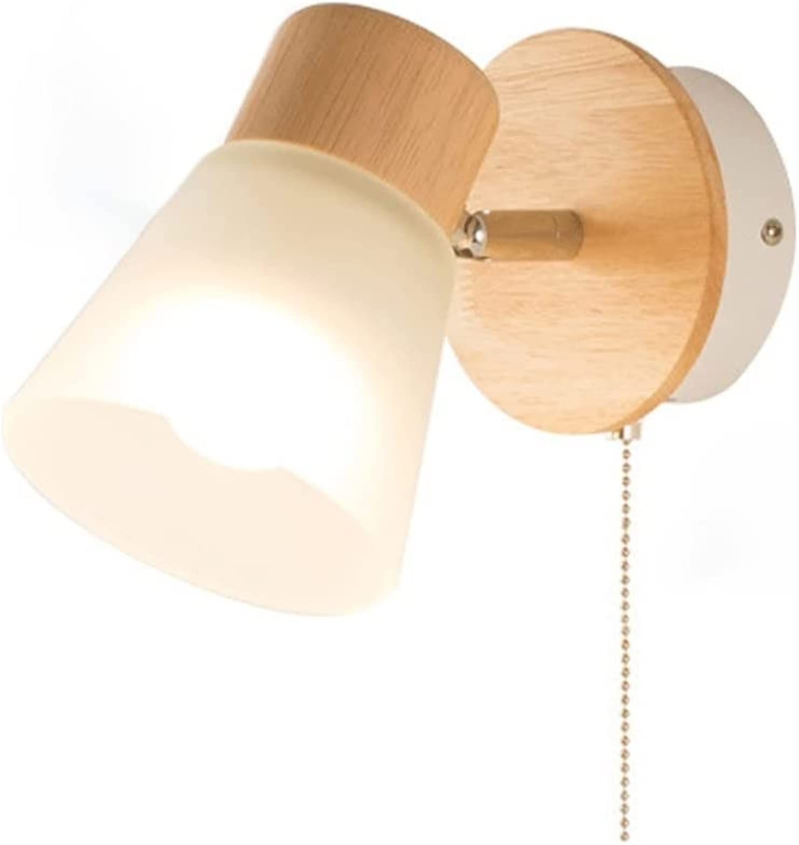 ITOSUI Indoor Wall Sconce, Modern Glass Shade Wall Lamp, Bedside Reading Lamp with Pull-Wire Switch, Wall Mounted Lighting Fixture, E27 Base Wall Light for Bedroom or Farmhouse Aisle Corridor