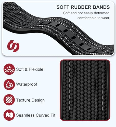 Image of Strap for Moonswatch Watch,Lengthening No Gap Silicone Establishment Pattern Strap for Omega X Swatch Speedmaster Moonswatch Watch,Quickly Release Curved Strap for Swatch Omega Men Women