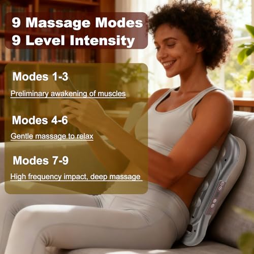 Image of 16-Head Massage Gun for Muscle Massage, Featuring 9 Modes & 9 Speed Settings for Neck, Shoulders, Buttocks, and Legs (Dark Grey)