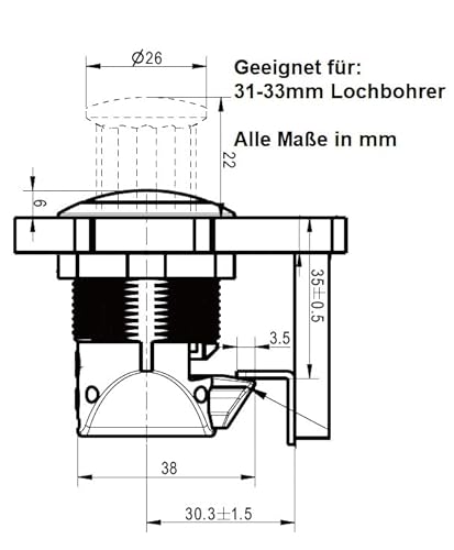 Haasweller I 2X Profi Push Lock 1-24mm Wohnmobil Möbelschloss Druckschlösser Druckknopf Boot Camper Verriegelung Schnappverschluss