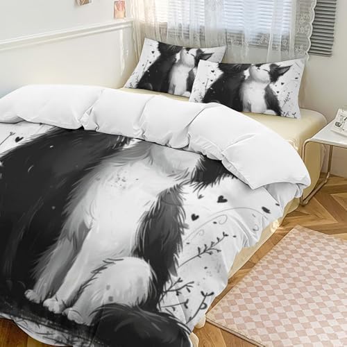 Linge de lit chat mignon en microfleece confortable pour les nuits