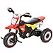 HOMCOM Tricycle Enfants Moto Cross Effets musicaux et Lumineux Coffre Rangement Rouge