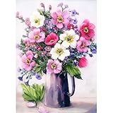 Hongyrjy Flower Paint by Numbers for Adults - Painting Kits for Adults,Flowers Paint by Number Canvas for Gifts and Home Wall Decor 12x16inch - Image 1