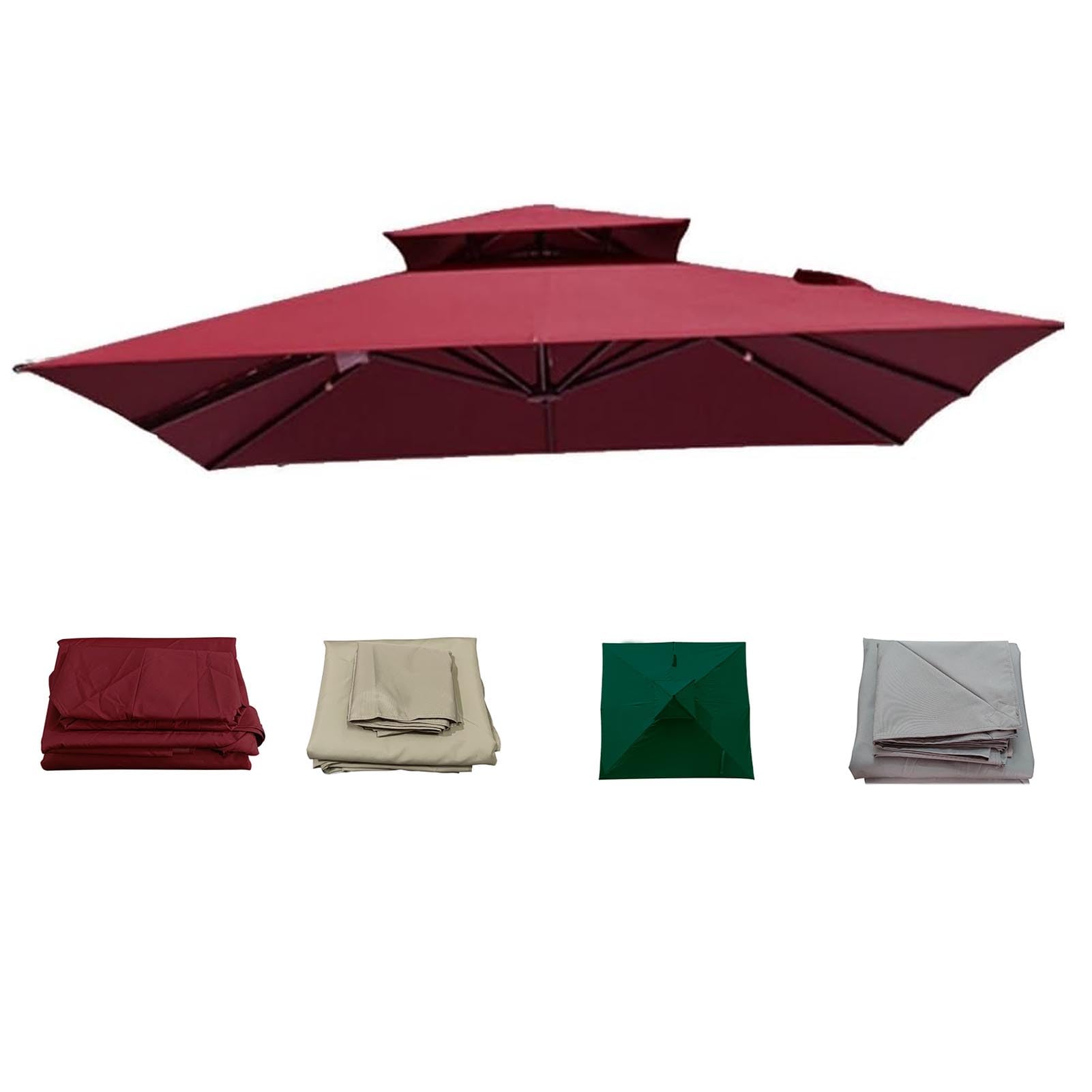 Replacement Canopy for Cantilever Umbrella, Waterproof Square Top with 8 Ribs, Durable Patio Cover for Outdoor Market Tables and Parasols