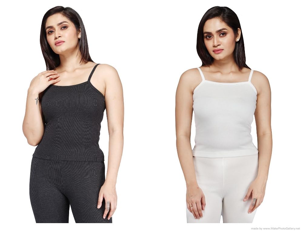 comfort lady Women?s Cotton Thermal Underwear Set, Thermal Sleeveless Slips/Camisole(Pack of 2)-picture-30