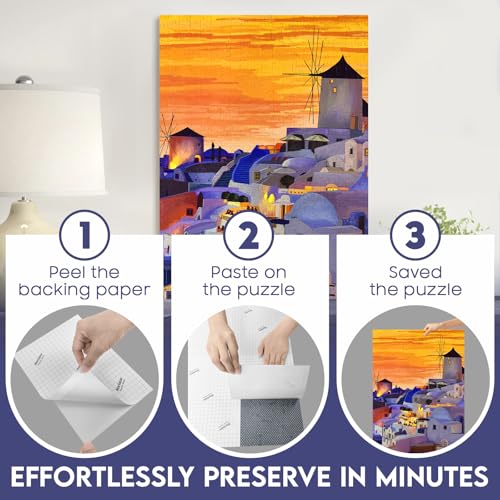 Feuilles de colle pour puzzle ultra adhésives Nariolar | Conservation durable de 8 puzzles - 4