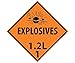 Sign, PLACARD, EXPLOSIVES 1.2L 1, 10 3/4X10 3/4, PS VINYL (13 Pack)