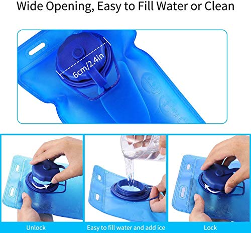 Image of Proberos Premium Anti-Bacteria Material Hydration Upgraded Leak Proof Water Reservoir Hydrating Bladder for Hiking Cycling, Running (Blue, L 13.8'' x W 6.8'')