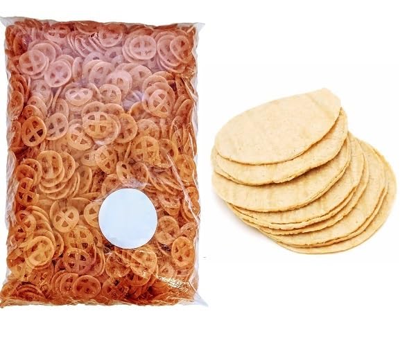 Chicharron vegano mexicano, 1000 g y auténticas tortillas mexicanas con nixtamal 800 g, vegano, sin gmo, sin gluten