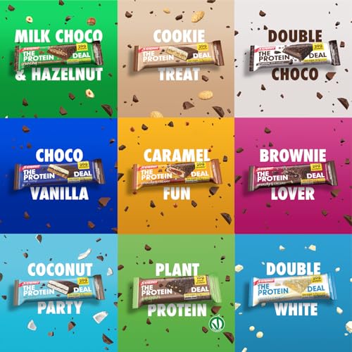 Enervit The Protein Deal Caramel Fun – Proteinriegel, Milchschokoladengeschmack, weiche Karamellfüllung, 20 g Protein, 2,4 g Zucker, süßer und gesunder Snack, Glutenfrei, 12 Riegel à 55 g 4
