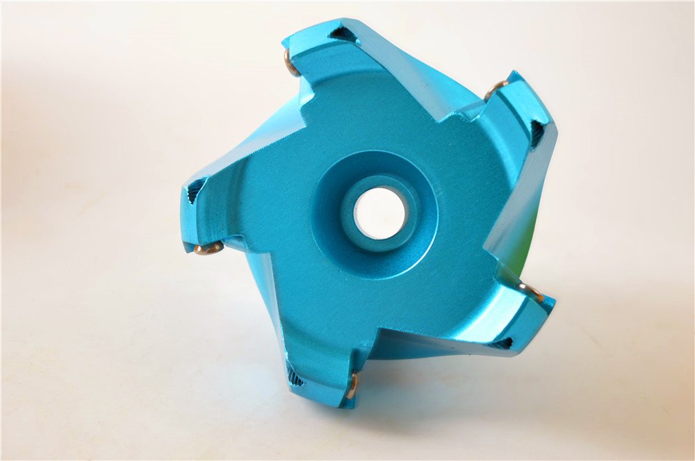 AL KM12 100-22-5F 4"× 0.86" 45 Degrees Aluminum Square Shoulder Indexable Face Milling Cutter 5 Flutes with 10pcs SEHT1204AFFN-X83 H01 Carbide Inserts