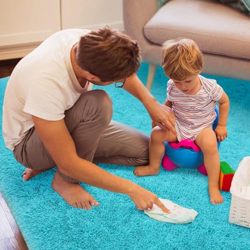 Image of Present Carpet for Room, Shaggy Rugs Fluffy Carpets, Indoor Modern Plush Area Rugs for Living Room Bedroom Kids Room, ETC Turqoise 2x4 feet
